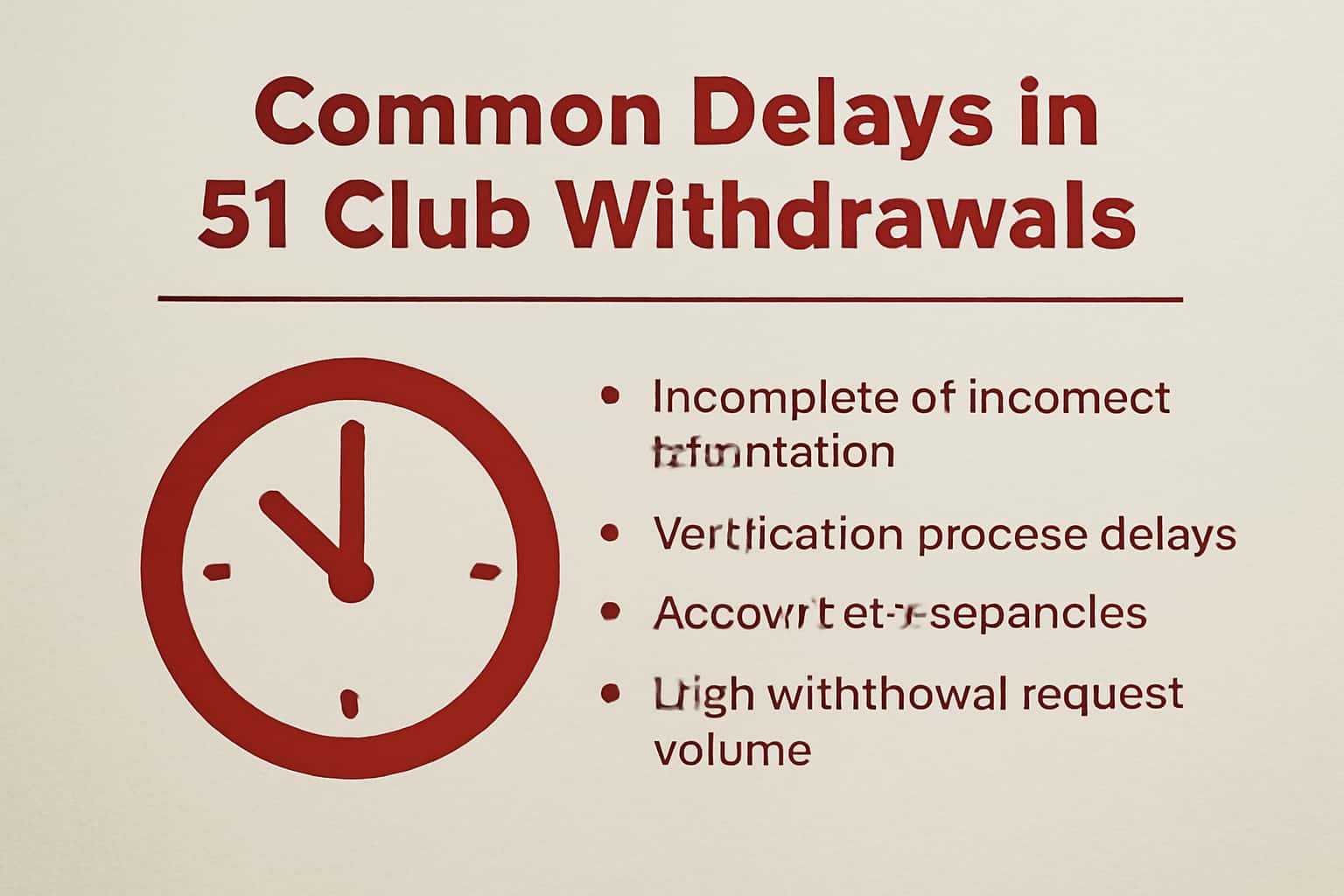 An informative scene illustrating common withdrawal issues with '51 Club' text.