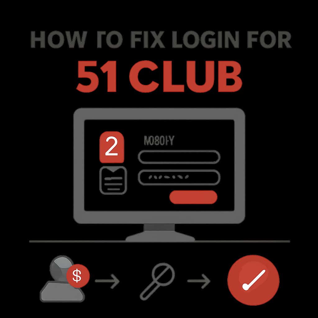 Illustration explaining login procedures for 51 Club.