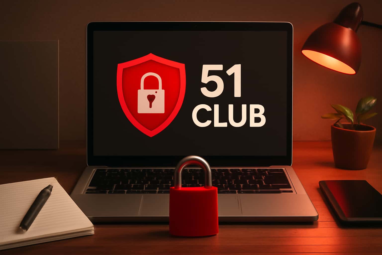 A futuristic representation of securing an account with the text '51 Club'.