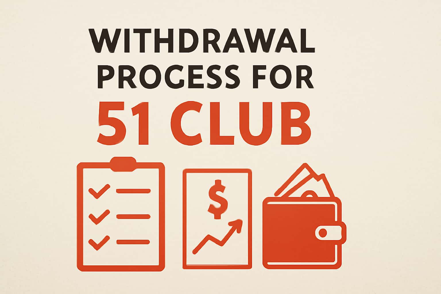 An informative graphic depicting the withdrawal process for 51 Club.