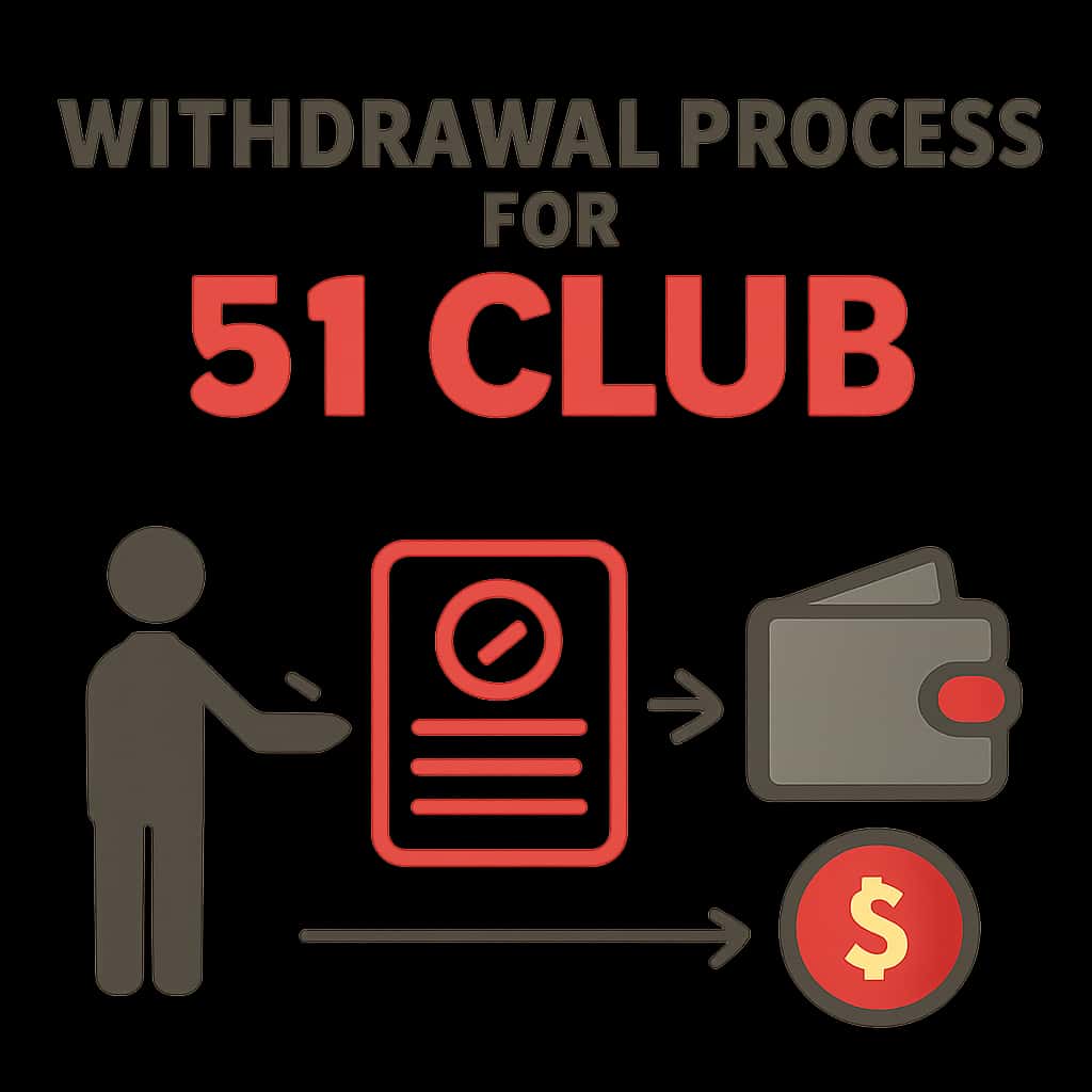 An educational illustration on the steps involved in the withdrawal process for 51 Club.